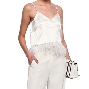 Cinq À Sept Feather silk-satin camisole